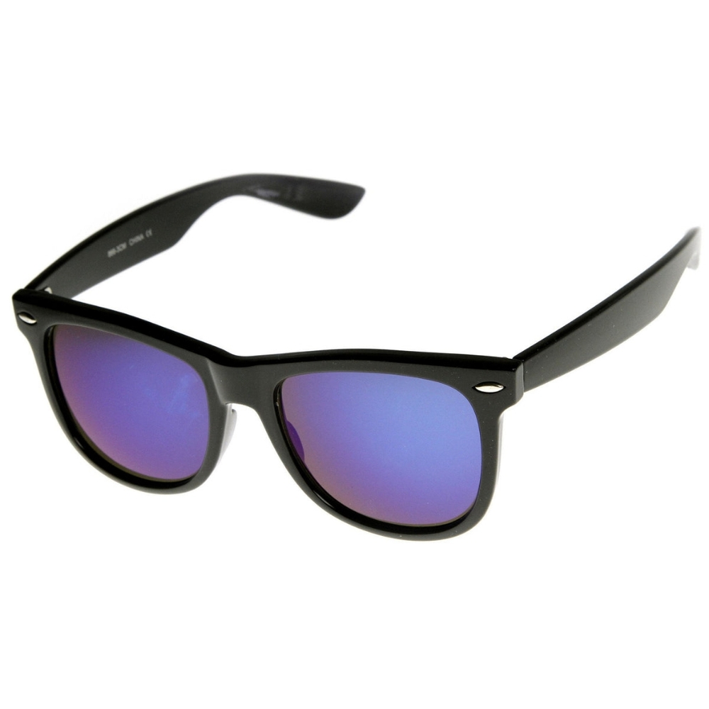 Trendy Colorful Flash Mirror Lens Horned Rim Sunglasses 8078